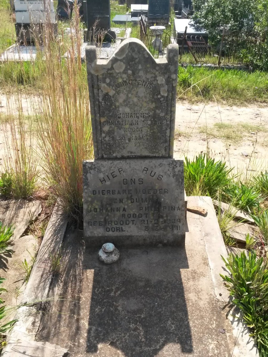ROODT Johannes Christiaan Se? &amp; Johanna Philipina ROODT 1889-1971