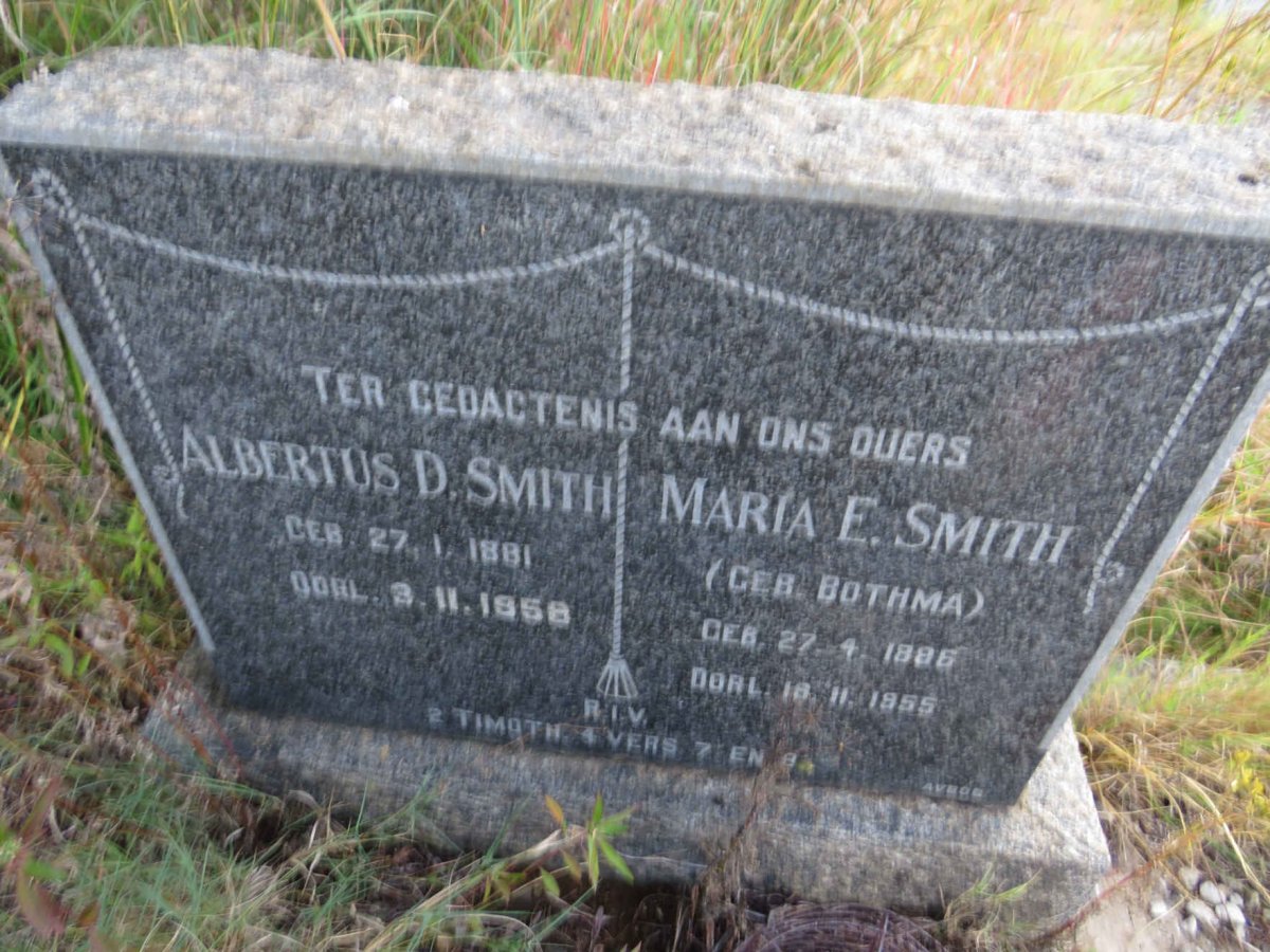 SMITH Albertus D. 1881-1958 & Maria E. BOTHMA 1886-1955