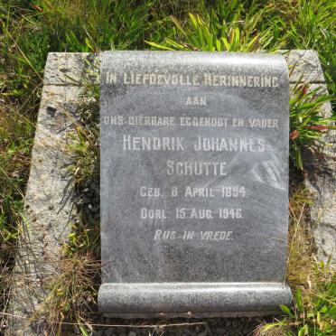 SCHUTTE Hendrik Johannes 1894-1946