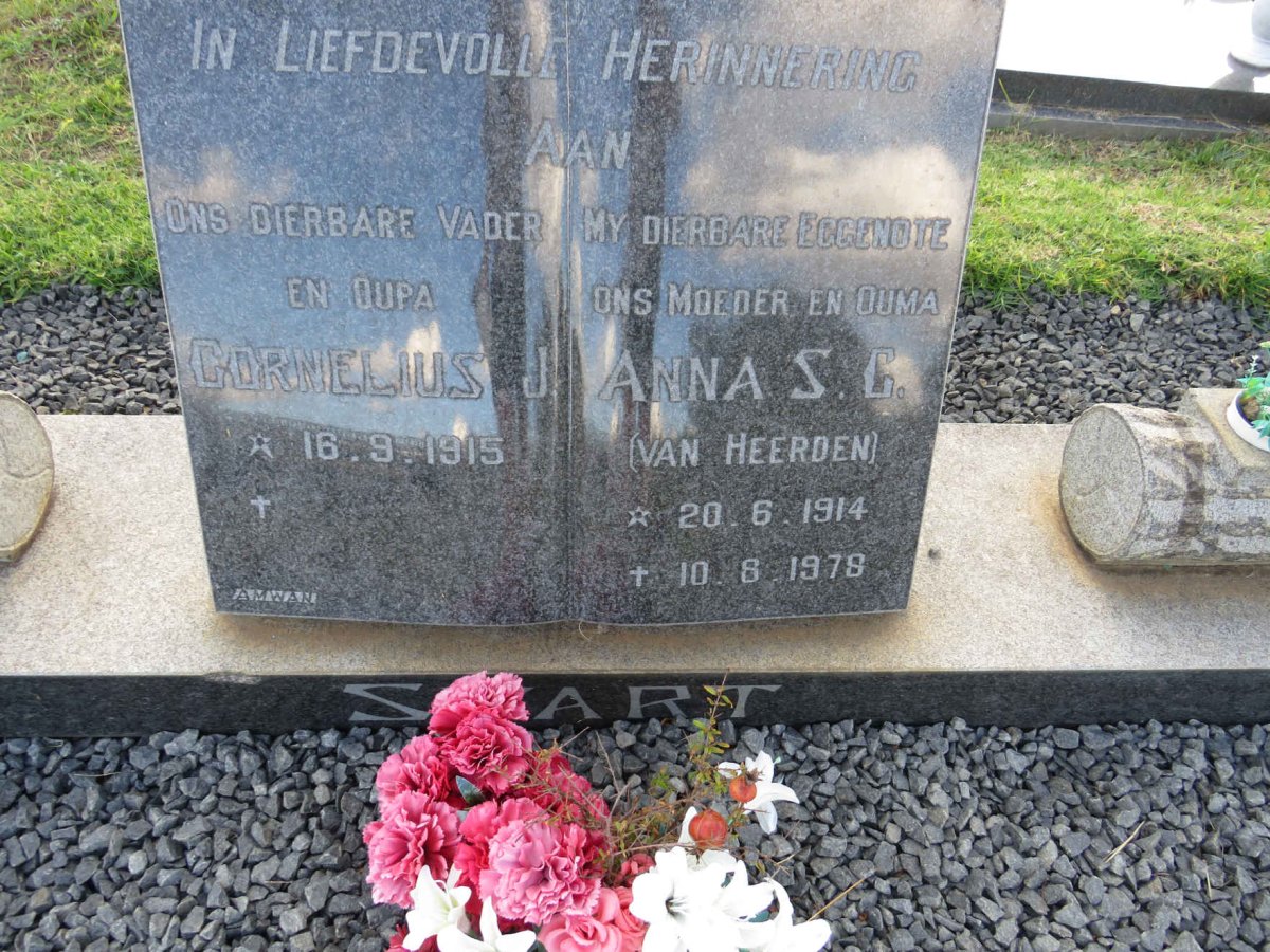SWART Cornelius J. 1915- & Anna S.G. VAN HEERDEN 1914-1978