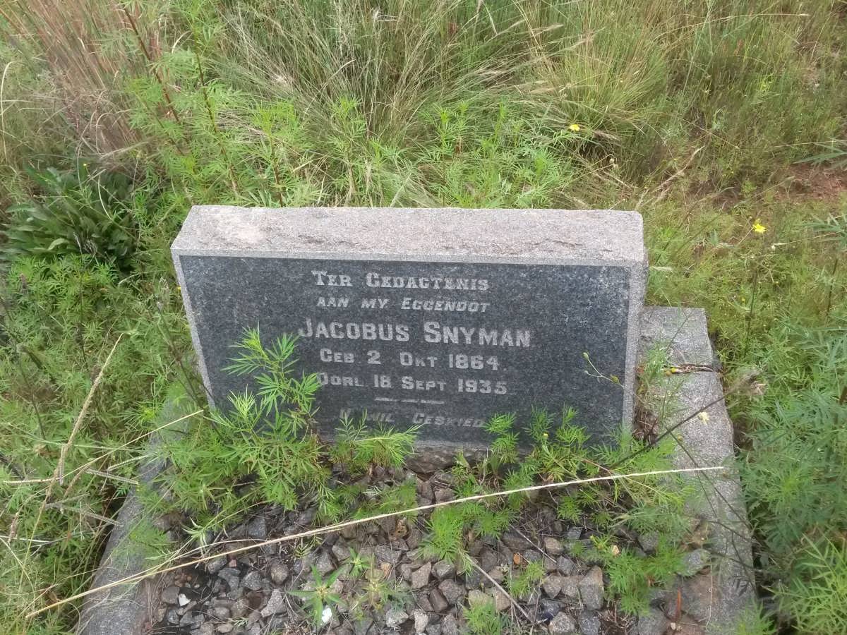 SNYMAN Jacobus Wilhelmus Johannes 1864-1935