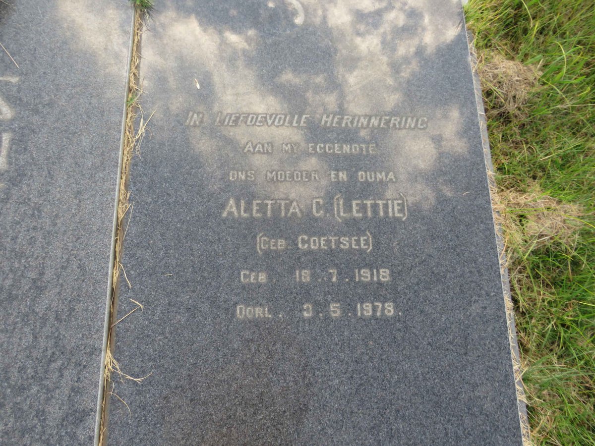 SNYMAN Coenraad F. 1920-1994 & Aletta C. COETSEE 1918-1978 _3