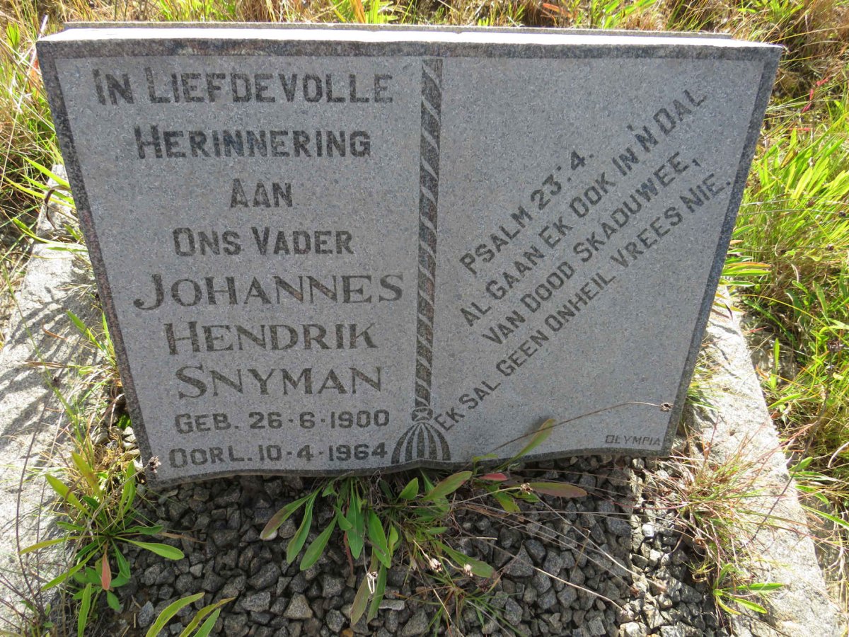 SNYMAN Johannes Hendrik 1900-1964