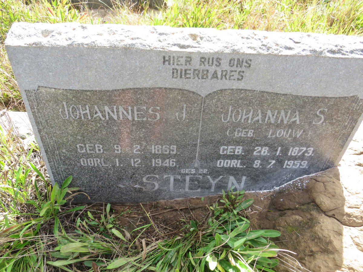 STEYN Johannes J. 1869-1946 & Johanna S. LOUW 1873-1959