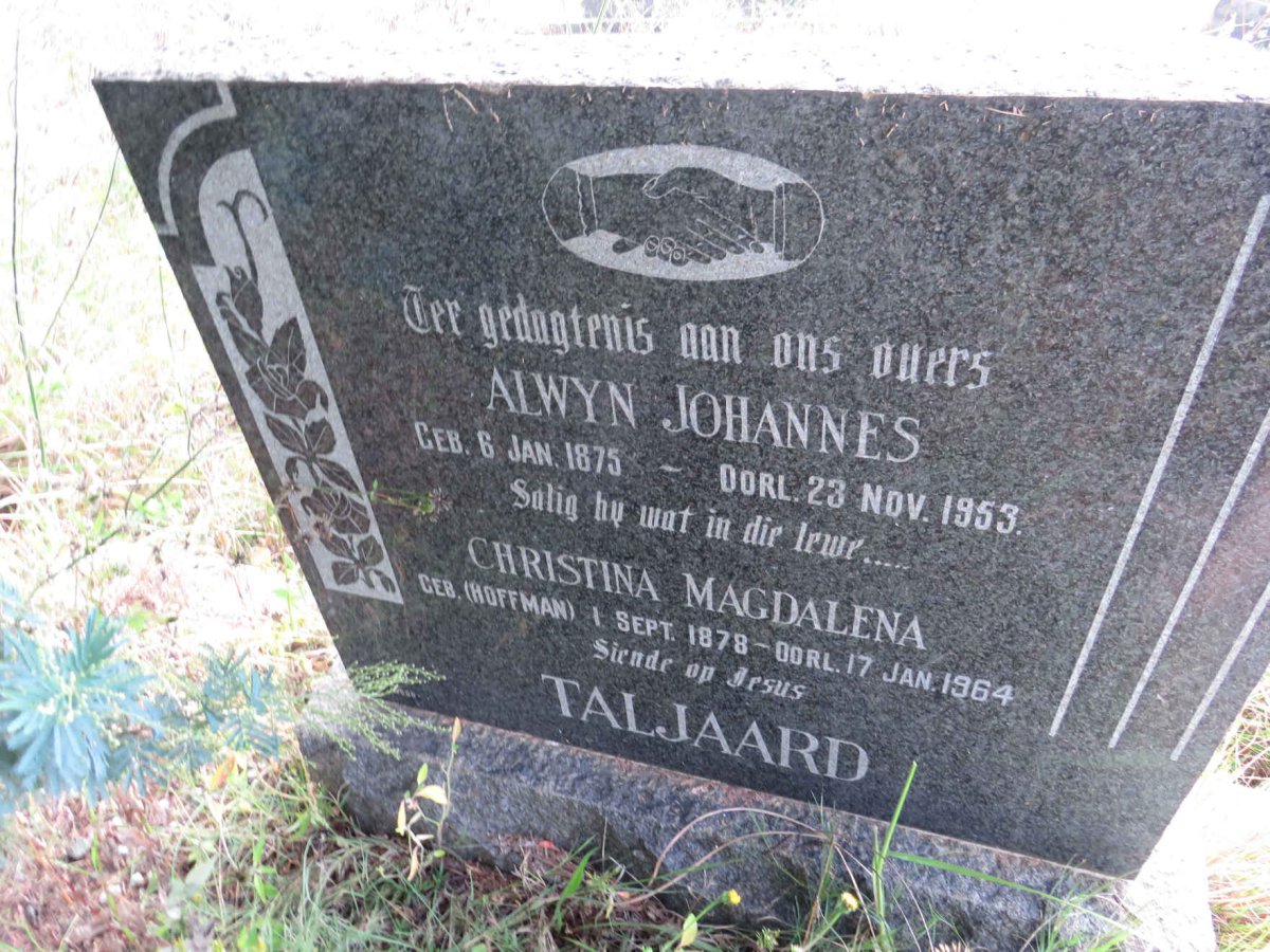 TALJAARD Alwyn Johannes 1875-1953 & Christina Magdalena HOFFMAN 1878-1964