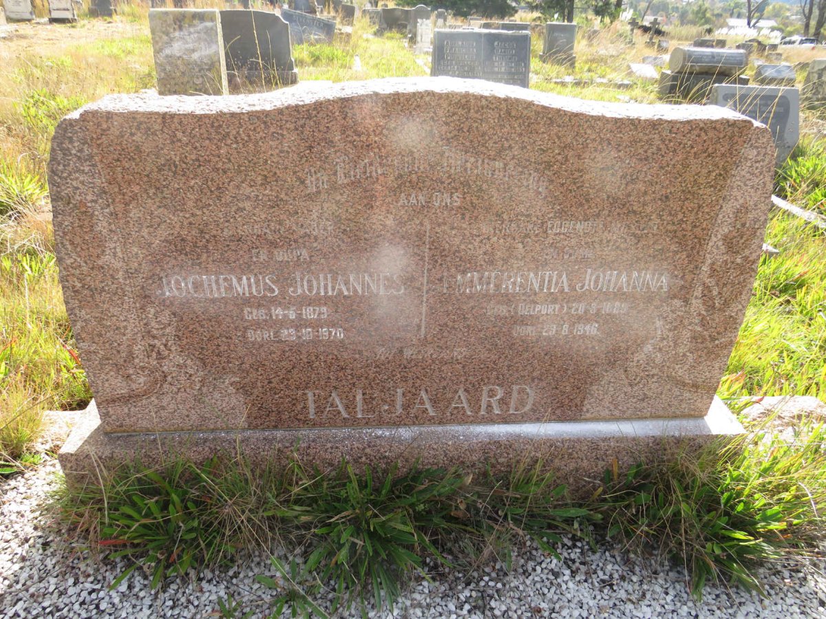 TALJAARD Jochemus Johannes 1879-1970 & Emmerentia Johanna DELPORT 1885-1946