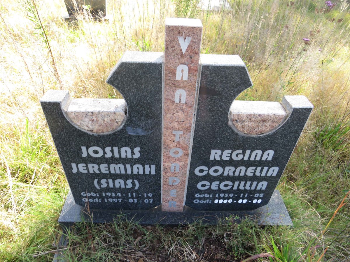 TONDER Josias Jeremiah, van 1934-1997 & Regina Cornelia Cecillia 1939-