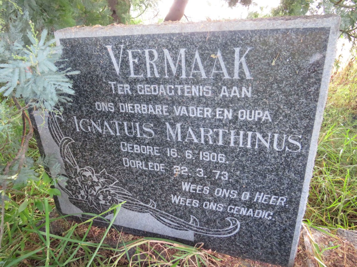 VERMAAK Ignatius Marthinus 1906-1973