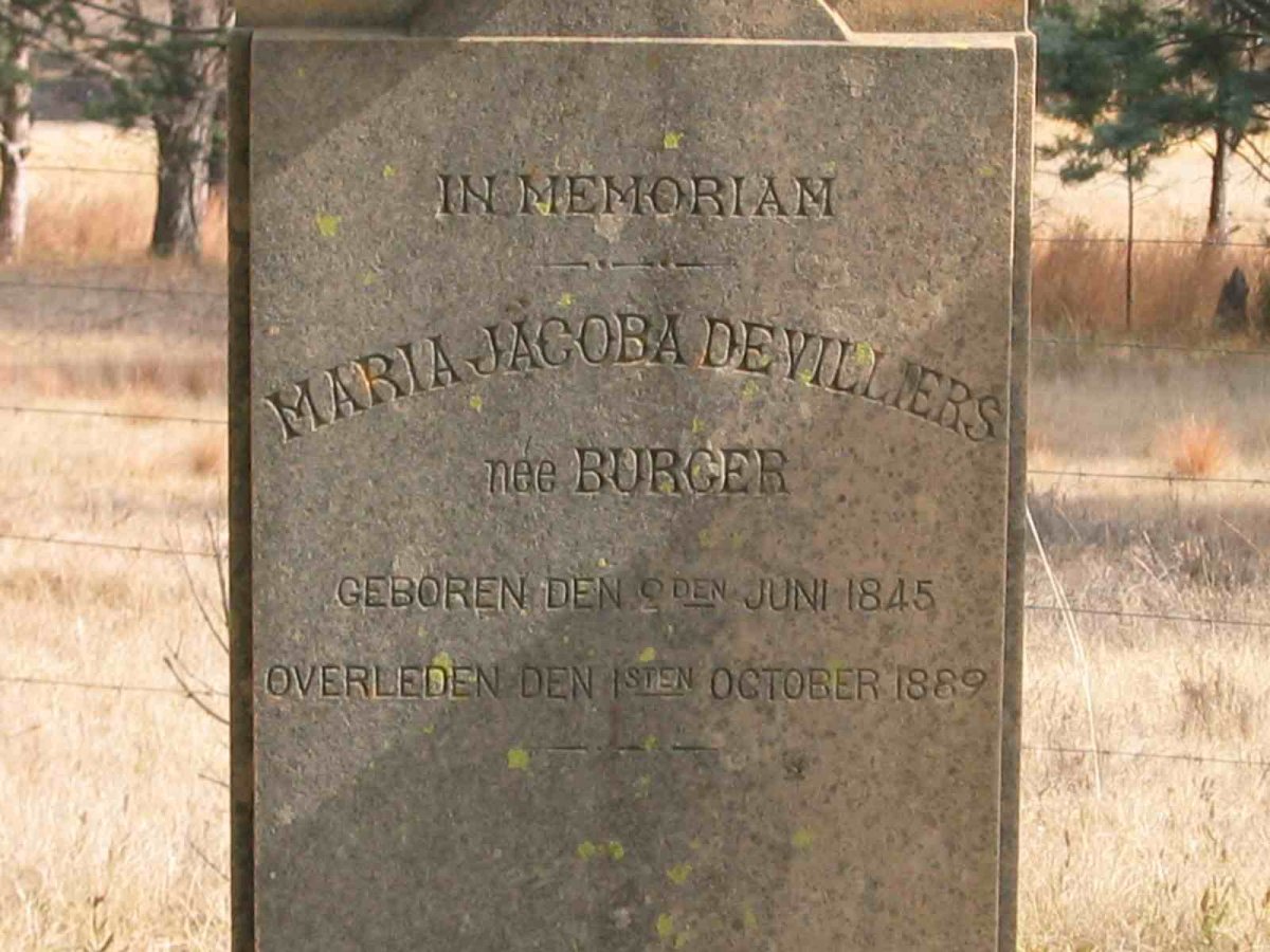 VILLIERS Maria Jacoba, de nee BURGER 1845-1889 _2