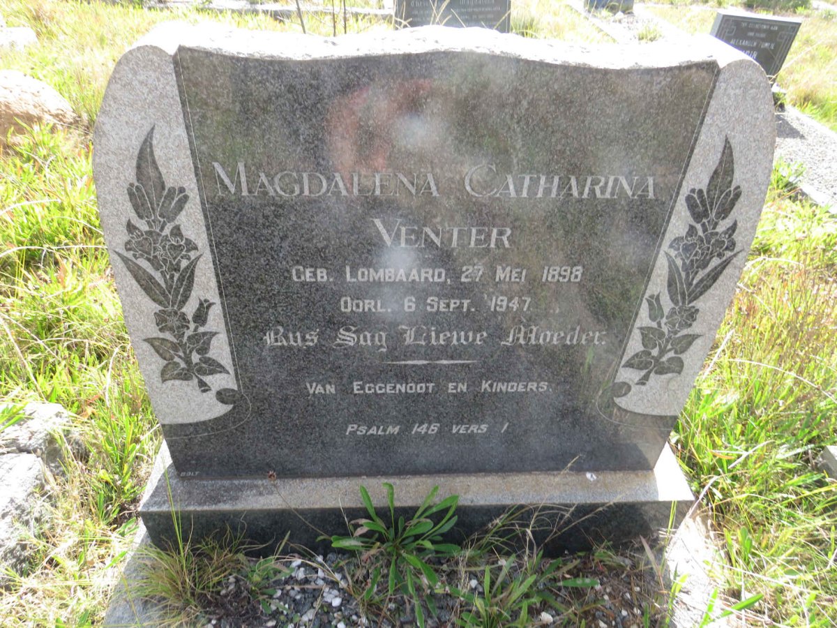 VENTER Magdalena Catharina nee LOMBAARD 1898-1947