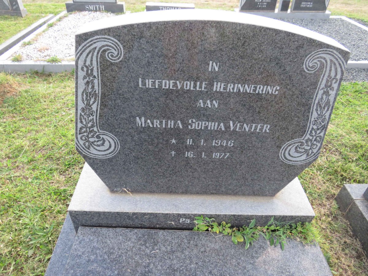 VENTER Martha Sophia 1946-1977