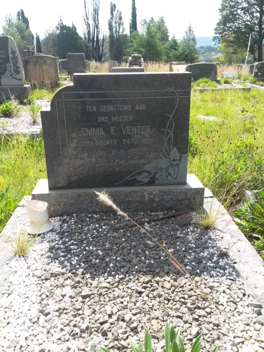 VENTER Emma E. nee BOUWER 1903-1945