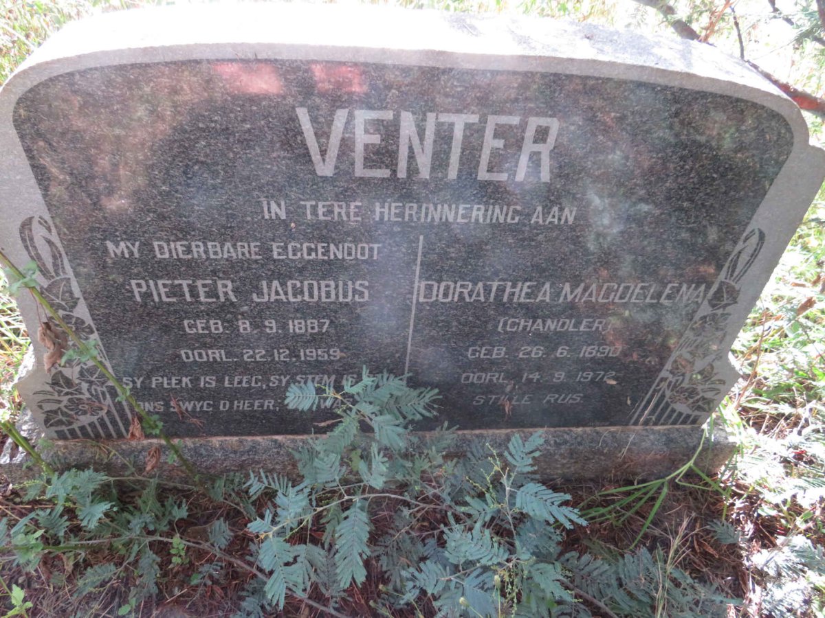 VENTER Pieter Jacobus 1887-1959 & Dorathea Magdalena CHANDLER 1890-1972