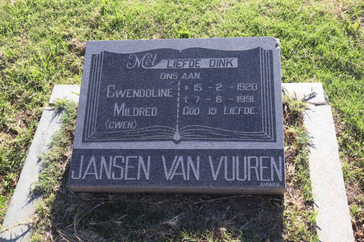 VUUREN Gwendoline Mildred, Jansen van 1920-1991