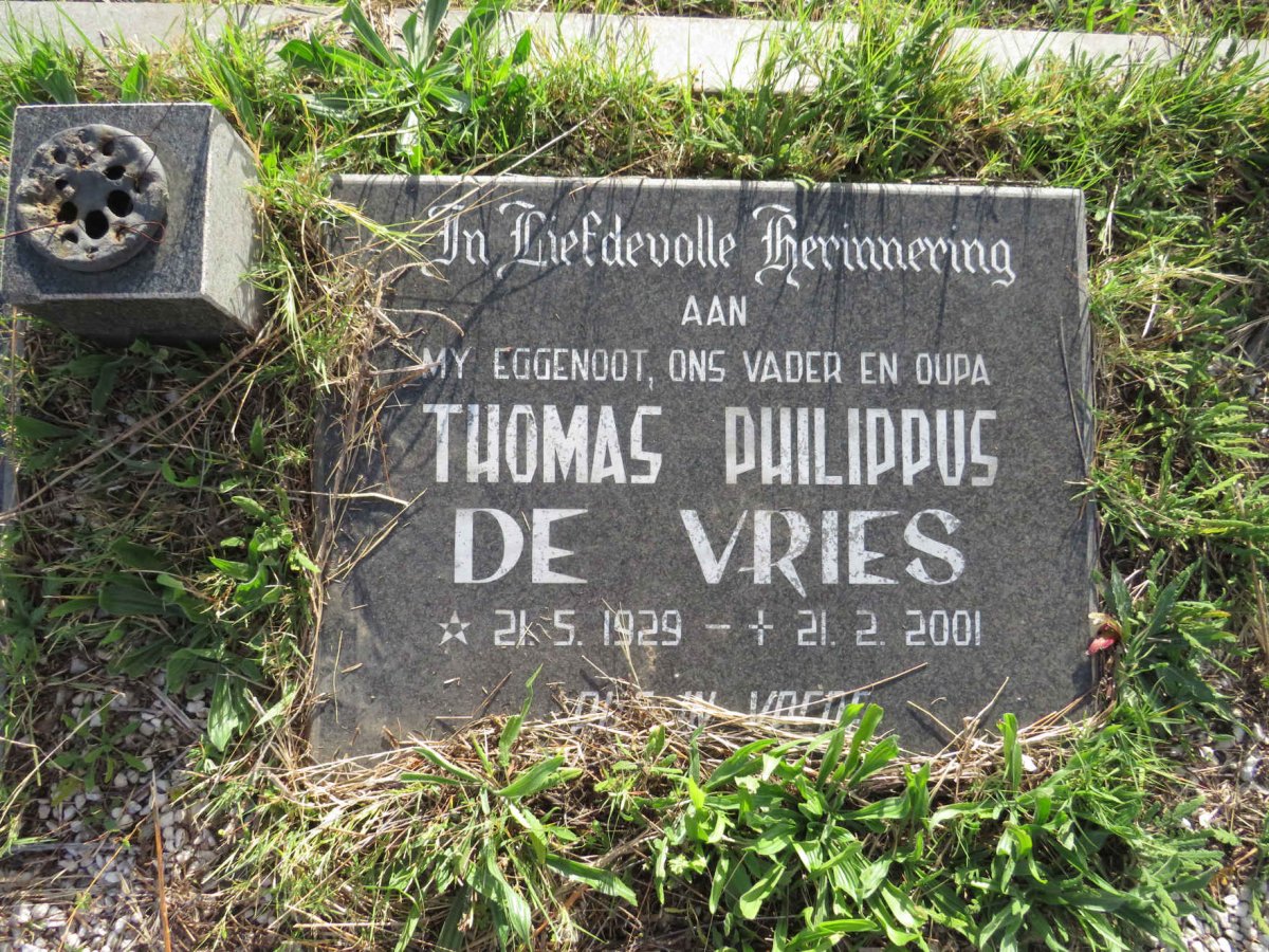 VRIES Thomas Philippus, de 1929-2001