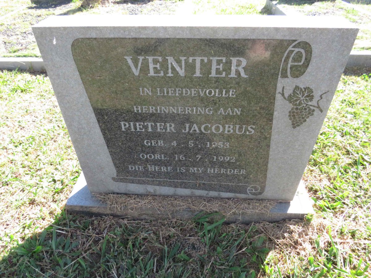VENTER Pieter Jacobus 1953-1992