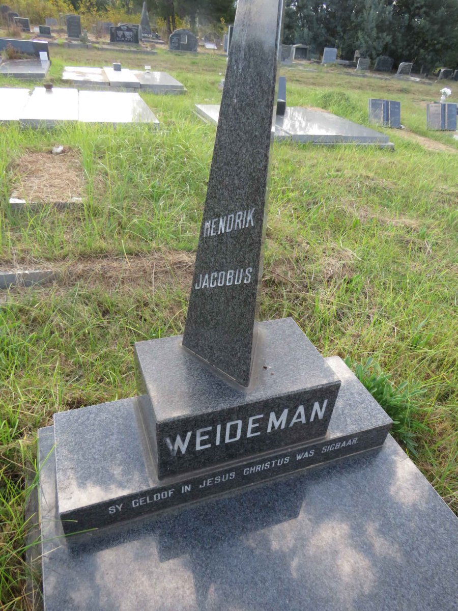 WEIDEMAN Hendrik Jacobus 1936-1983 _2