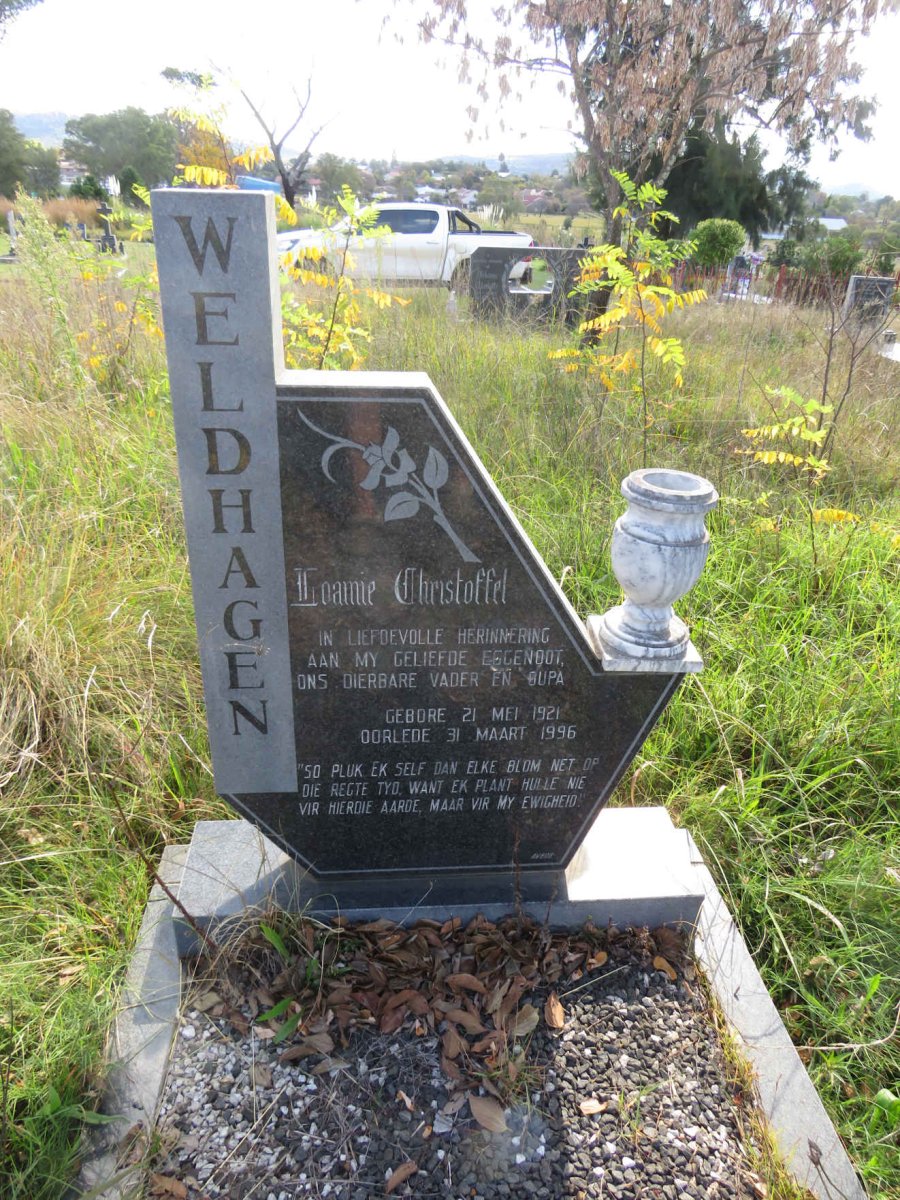 WELDHAGEN Loamie Christoffel 1921-1996