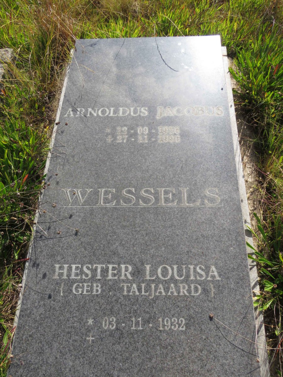 WESSELS Arnoldus Jacobus 1926-1996 & Hester Louisa TALJAARD 1932-