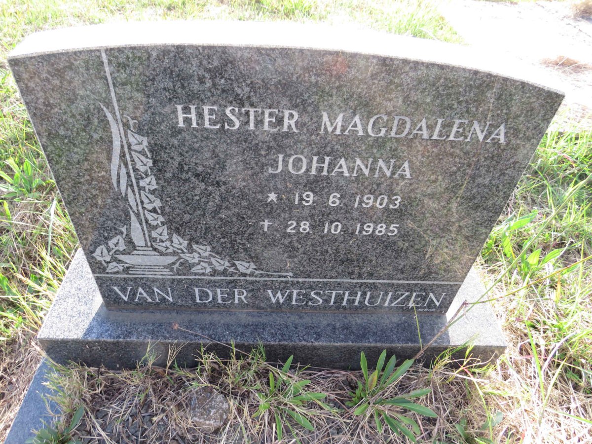 WESTHUIZEN Hester Magdalena Johanna, van der 1903-1985