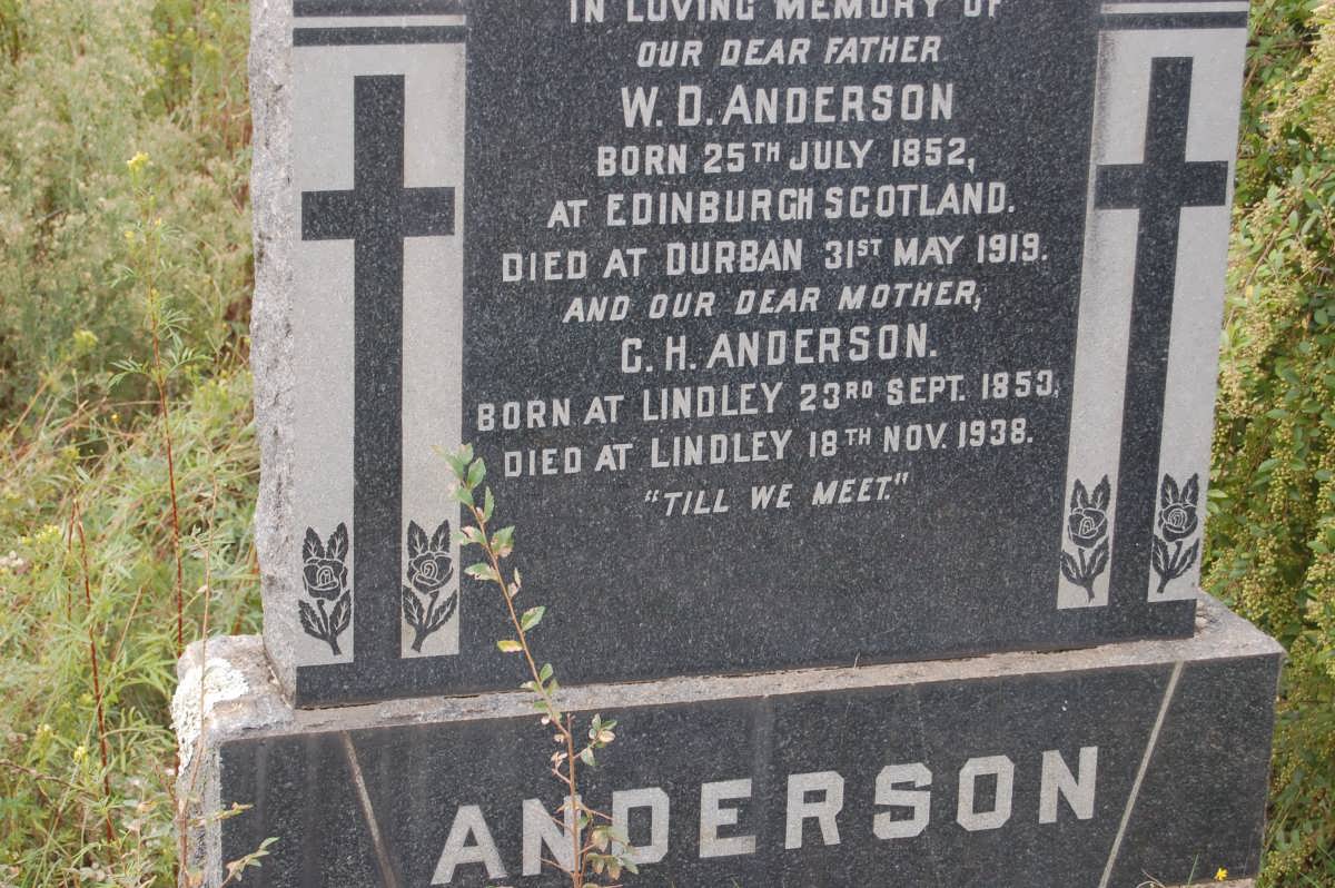 ANDERSON W.D. 1852-1919 &amp; C.H. 1853-1938