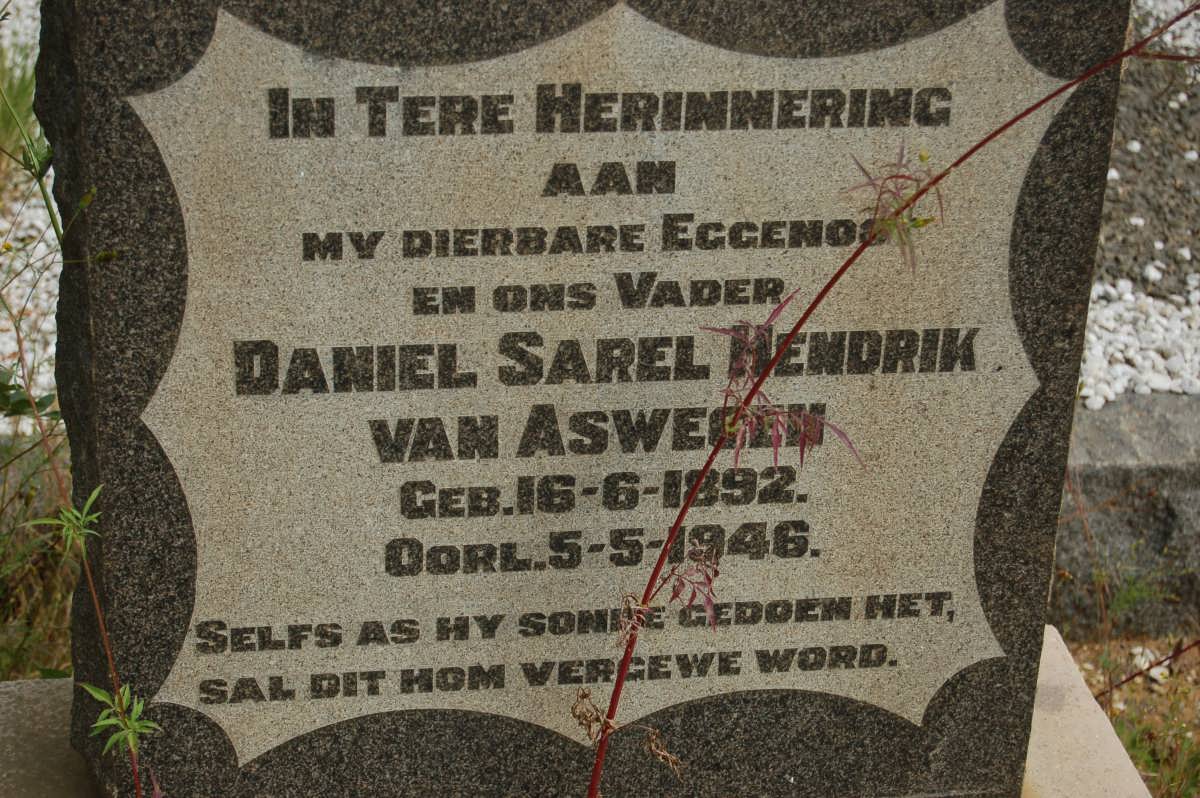 ASWEGEN Daniel Sarel Hendrik, van 1892-1946