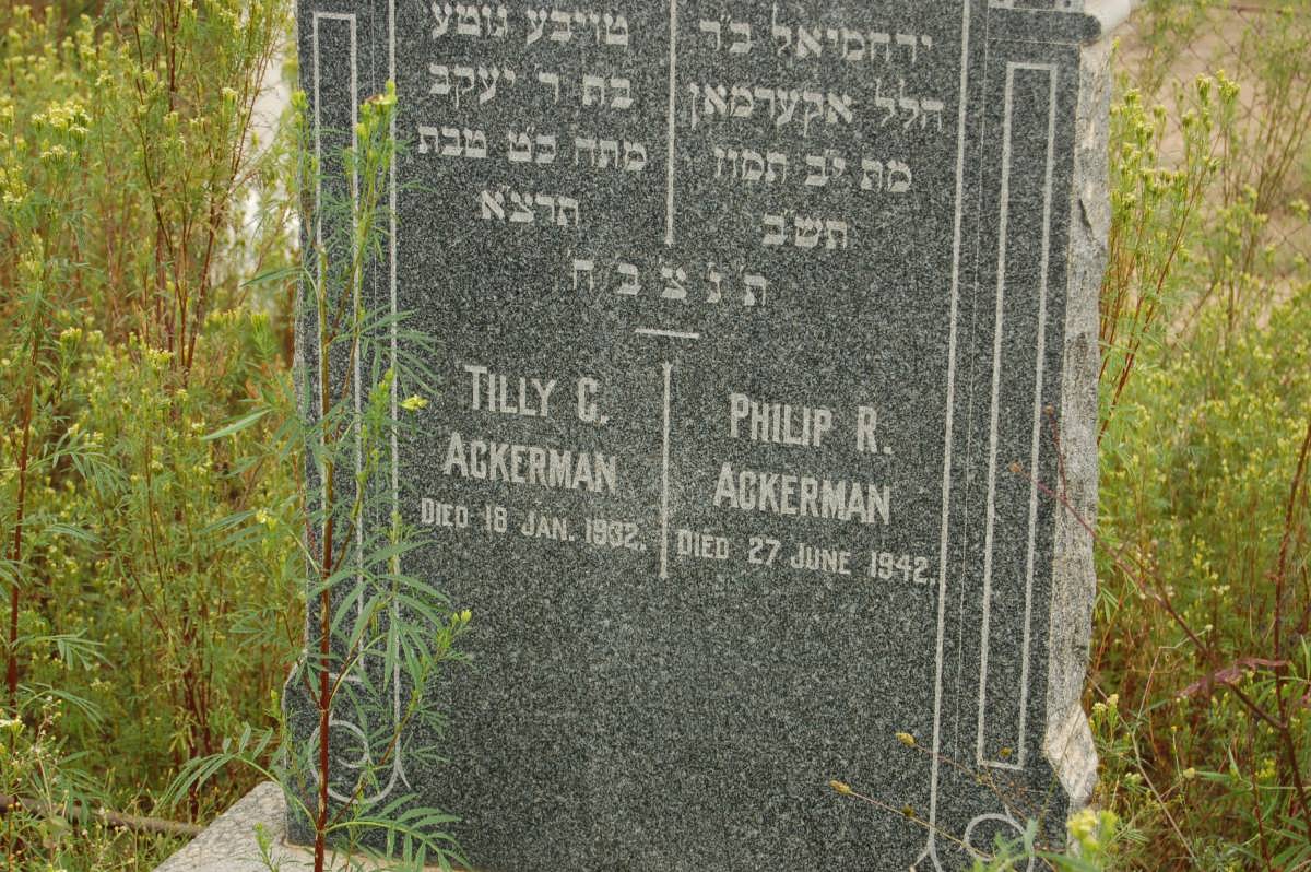 ACKERMAN Philip R. -1942 &amp; Tilly C. -1932