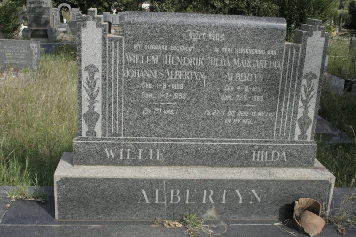 ALBERTYN Willem Hendrik Johannes 1889-1952 &amp; Hilda Margaretha 1891-1969