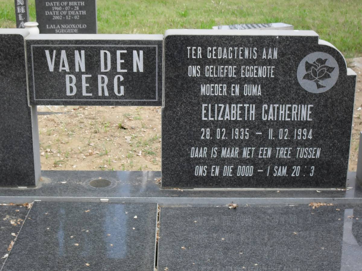 BERG Elizabeth Catherine, van den 1935-1994