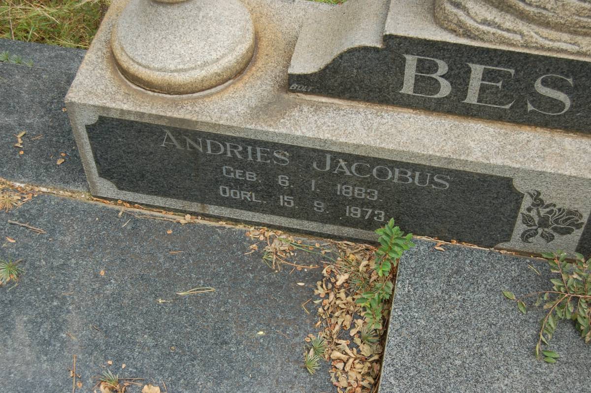 BESTER Andries Jacobus 1883-1973 &amp; Jacoba Susanna Johanna PRINSLOO 1888-1958