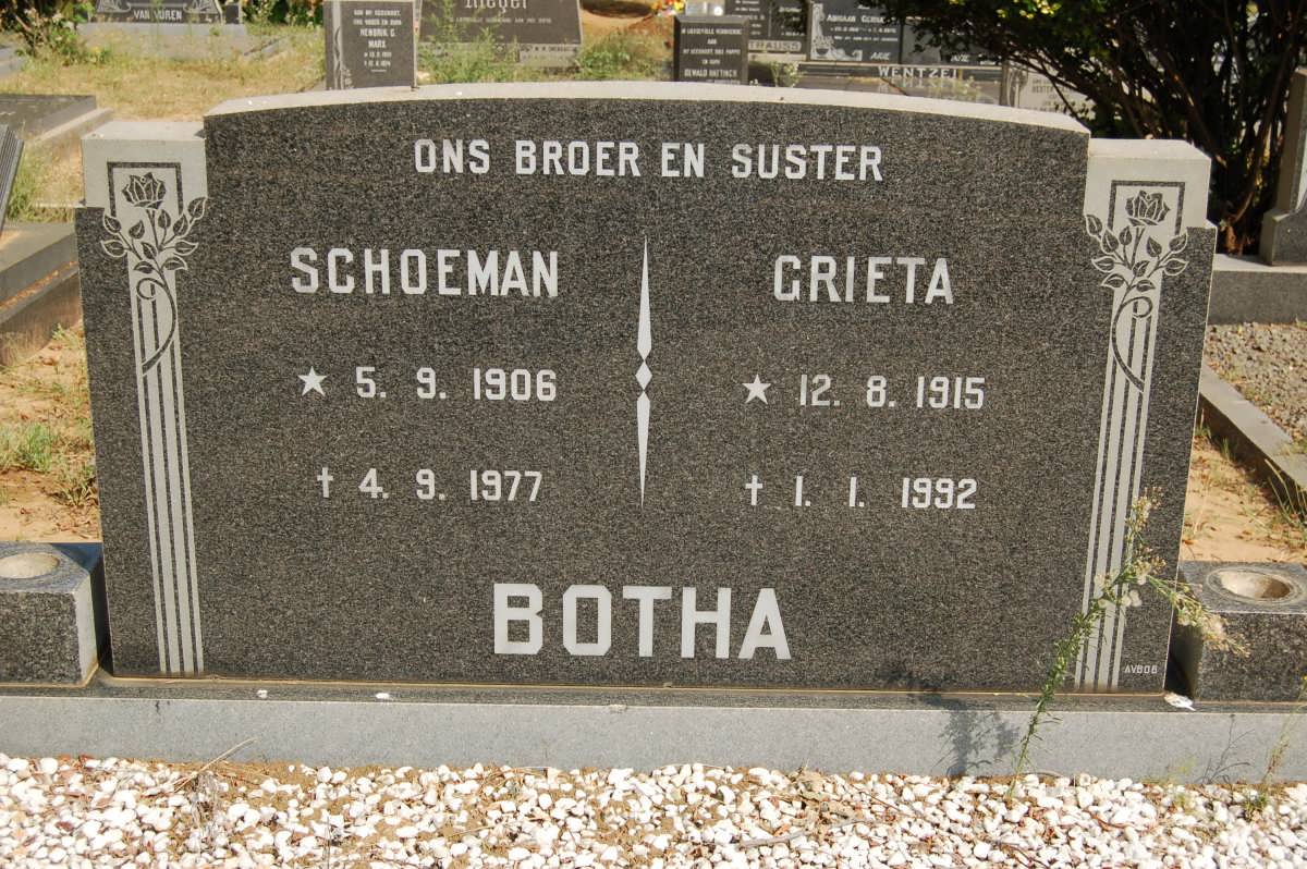 BOTHA Schoeman 1906-1977 &amp; Grieta 1915-1992