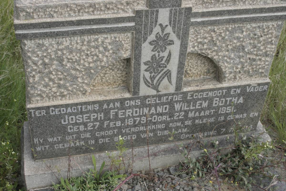 BOTHA Joseph Ferdinand Willem 1879-1951