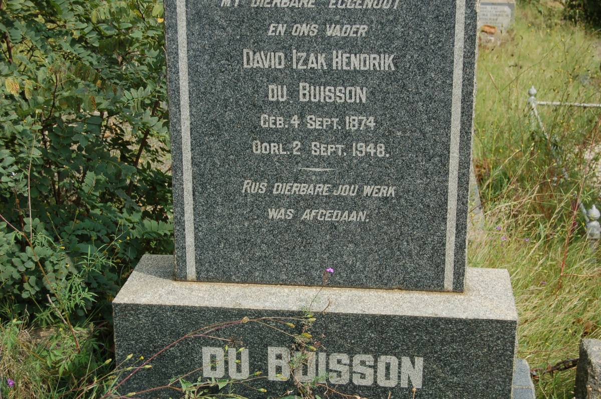 BUISSON David Izak Hendrik, du 1874-1948