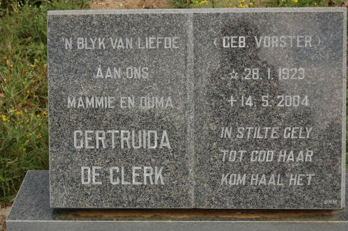 CLERK Gertruida, de nee VORSTER 1923-2004