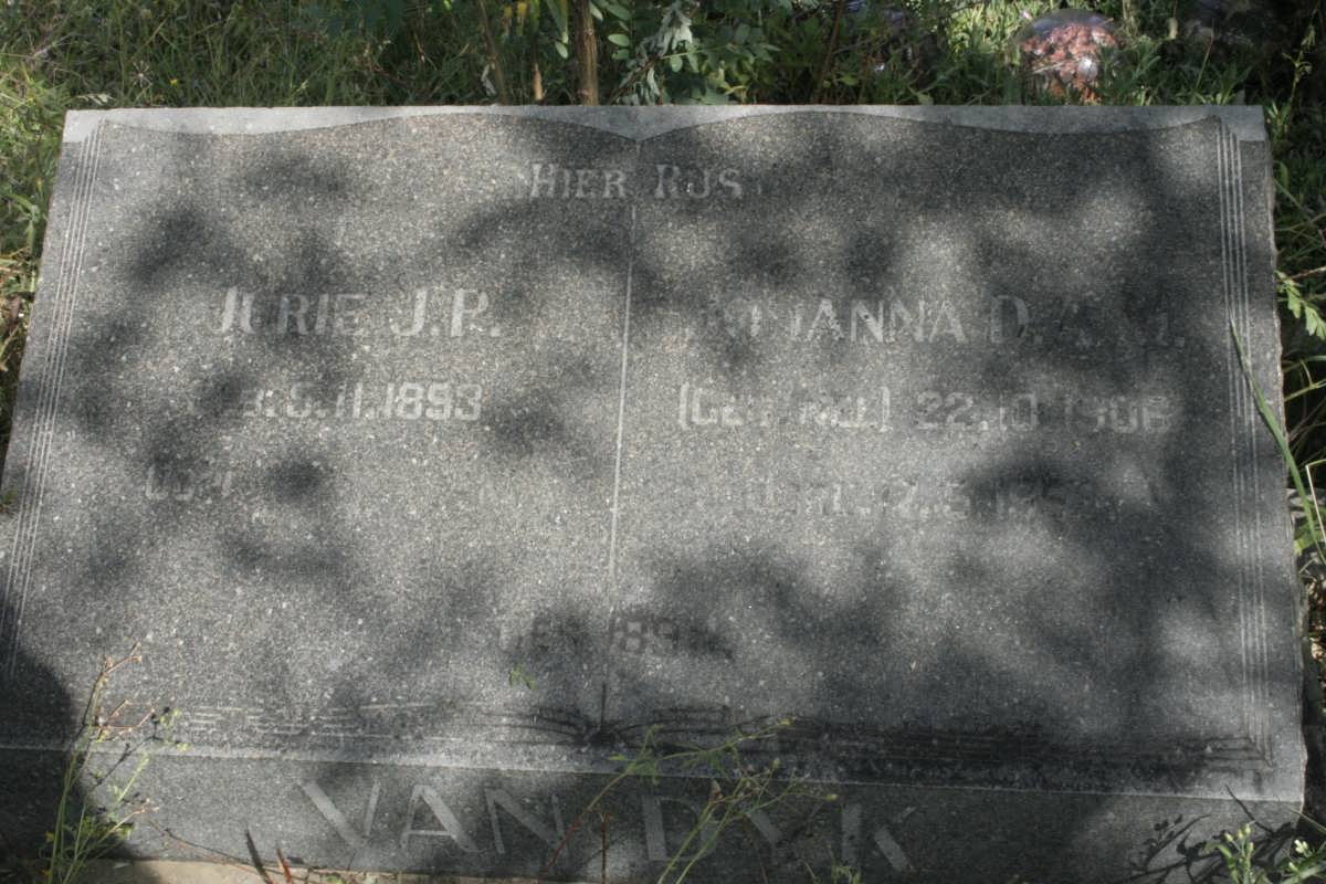 DYK Jurie J.P., van 1893- &amp; Johanna D.A.?. NEL 1906-195?