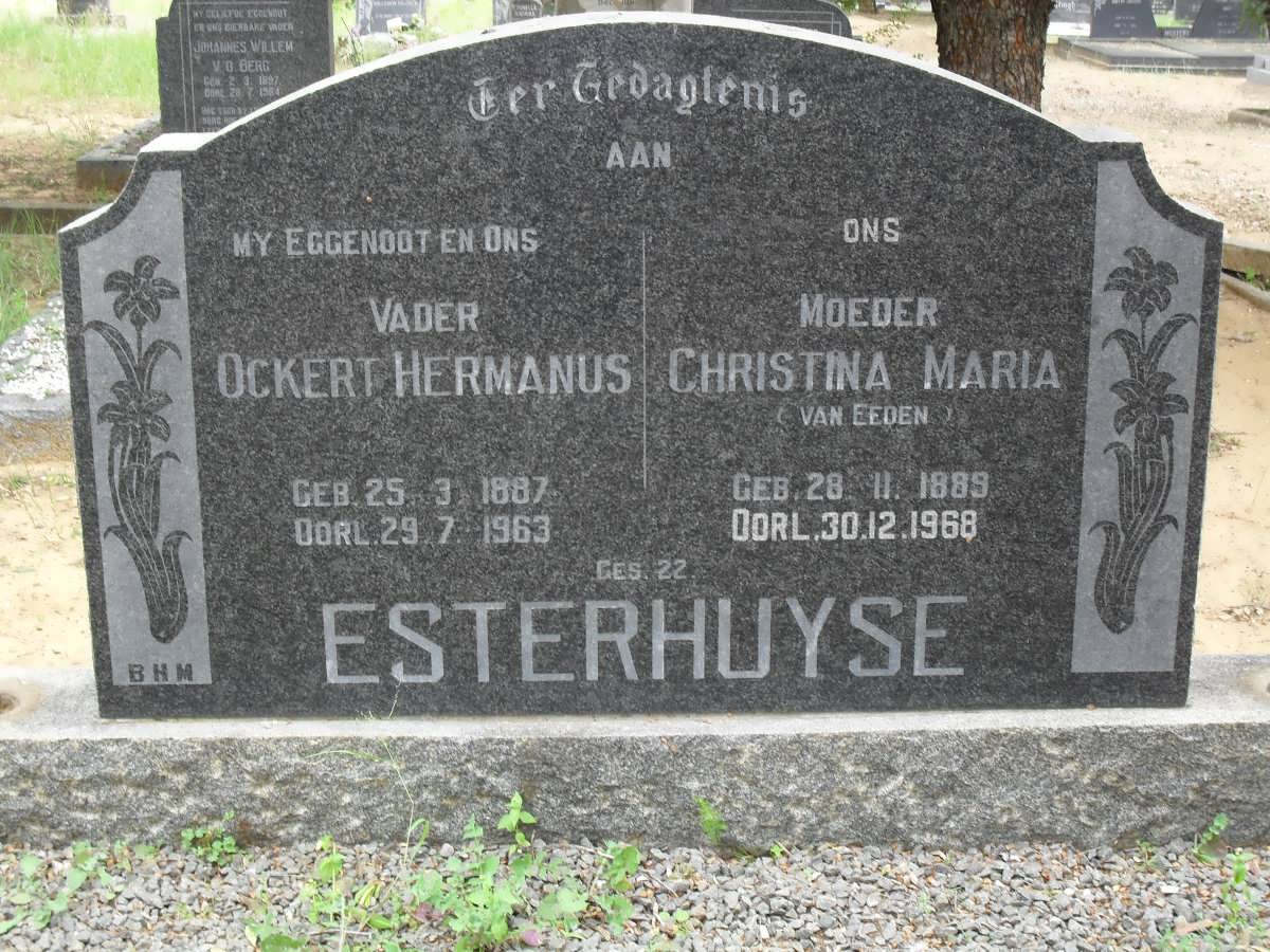 ESTERHUYSE Ockert Hermanus 1887-1963 &amp; Christina Maria VAN EEDEN 1889-1968