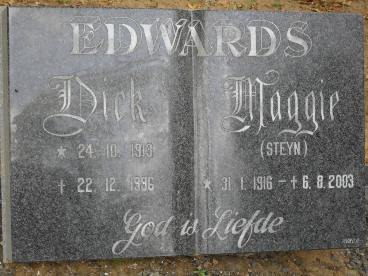 EDWARDS Dick 1913-1996 &amp; Maggie STEYN 1916-2003