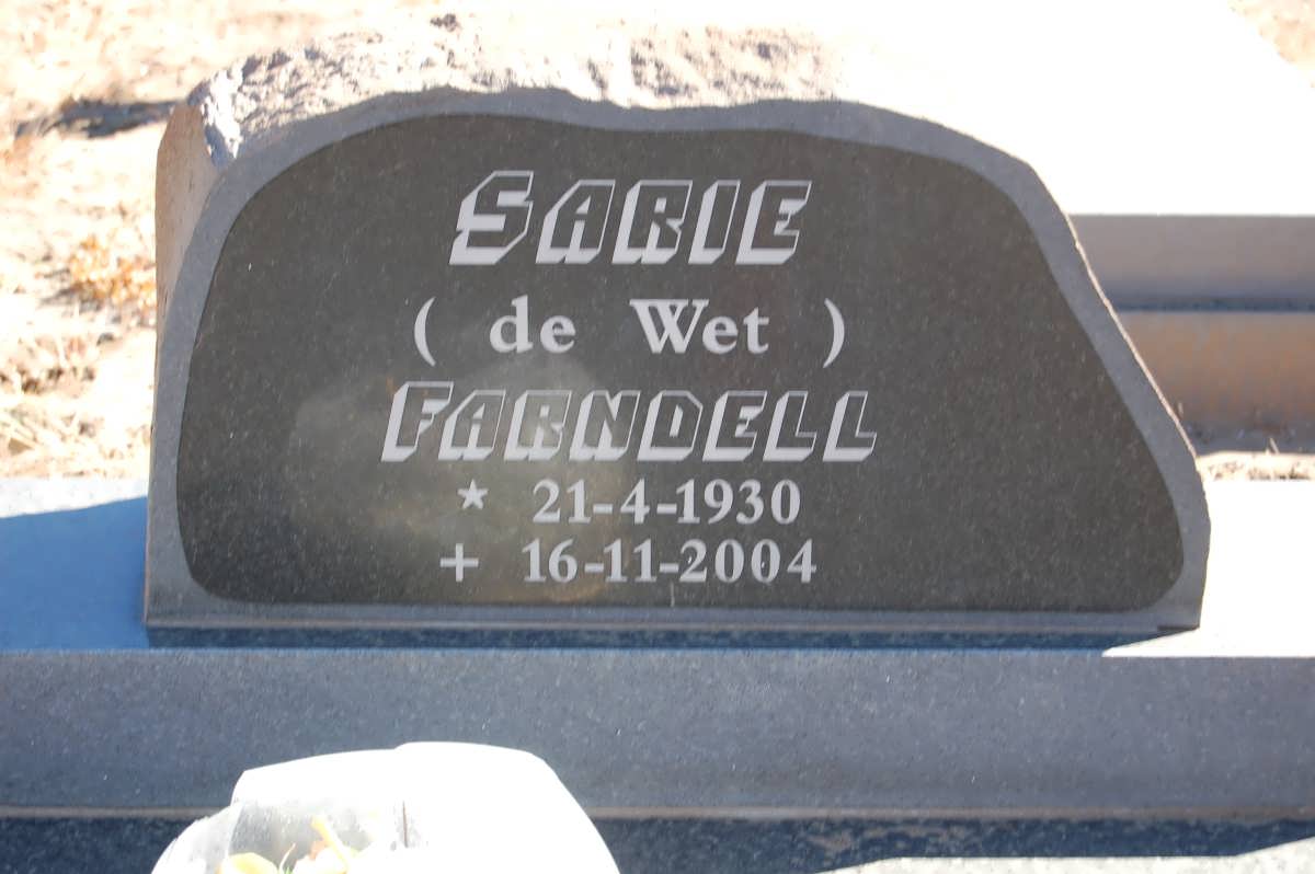 FARNDELL Sarie nee DE WET 1930-2004