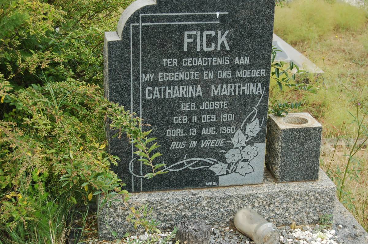 FICK Catharina Marthina nee JOOSTE 1901-1960