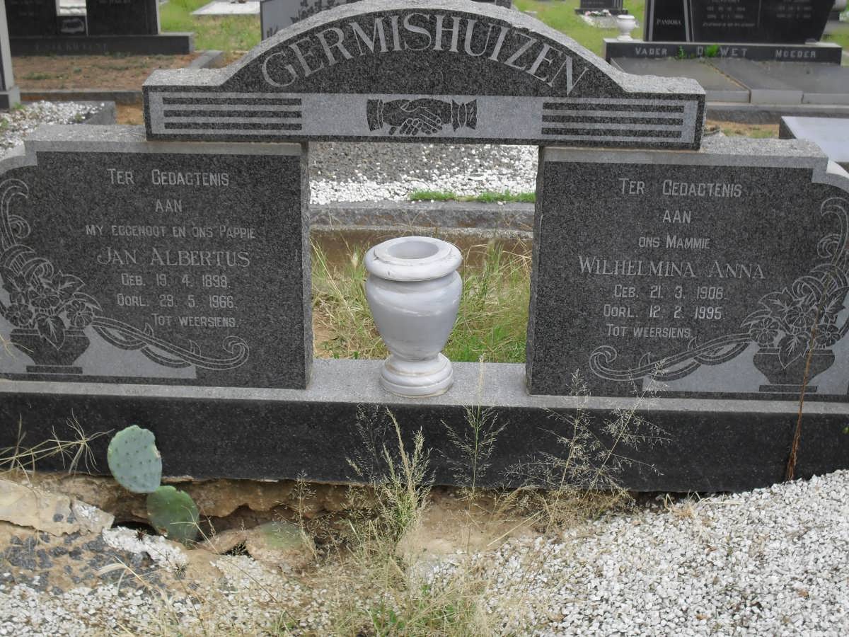 GERMISHUIZEN Jan Albertus 1898-1966 &amp; Wilhelmina Anna 1908-1995