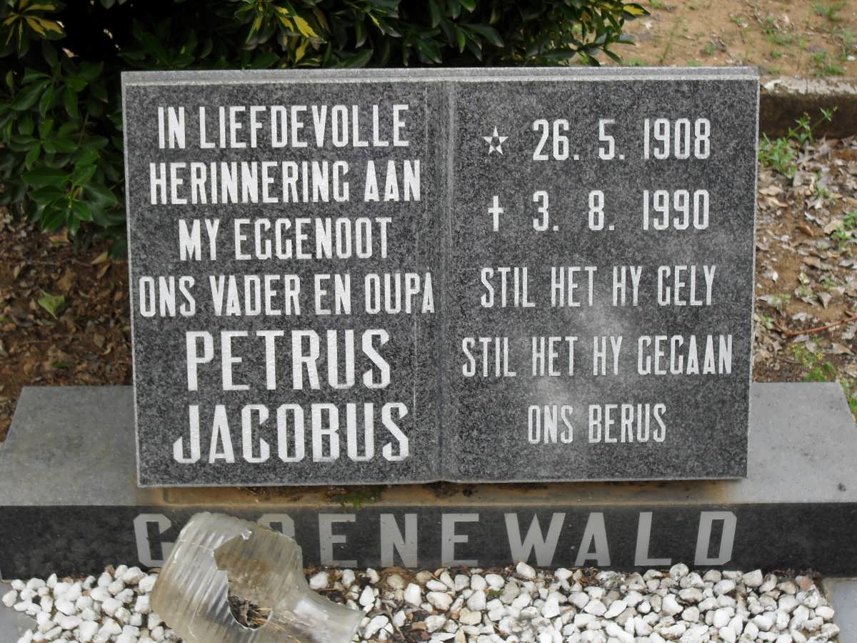 GROENEWALD Petrus Jacobus 1908-1990