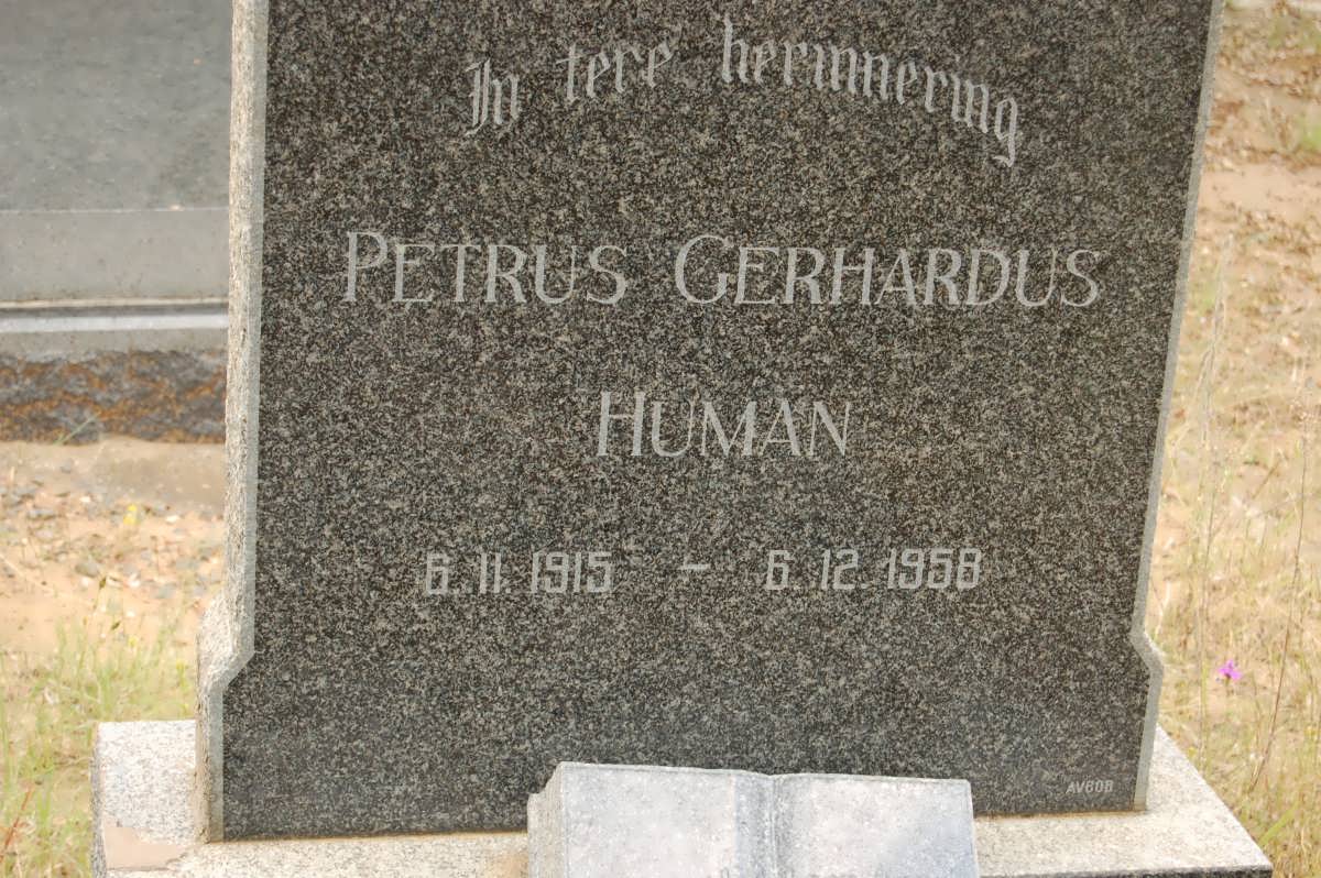 HUMAN Petrus Gerhardus 1915-1958