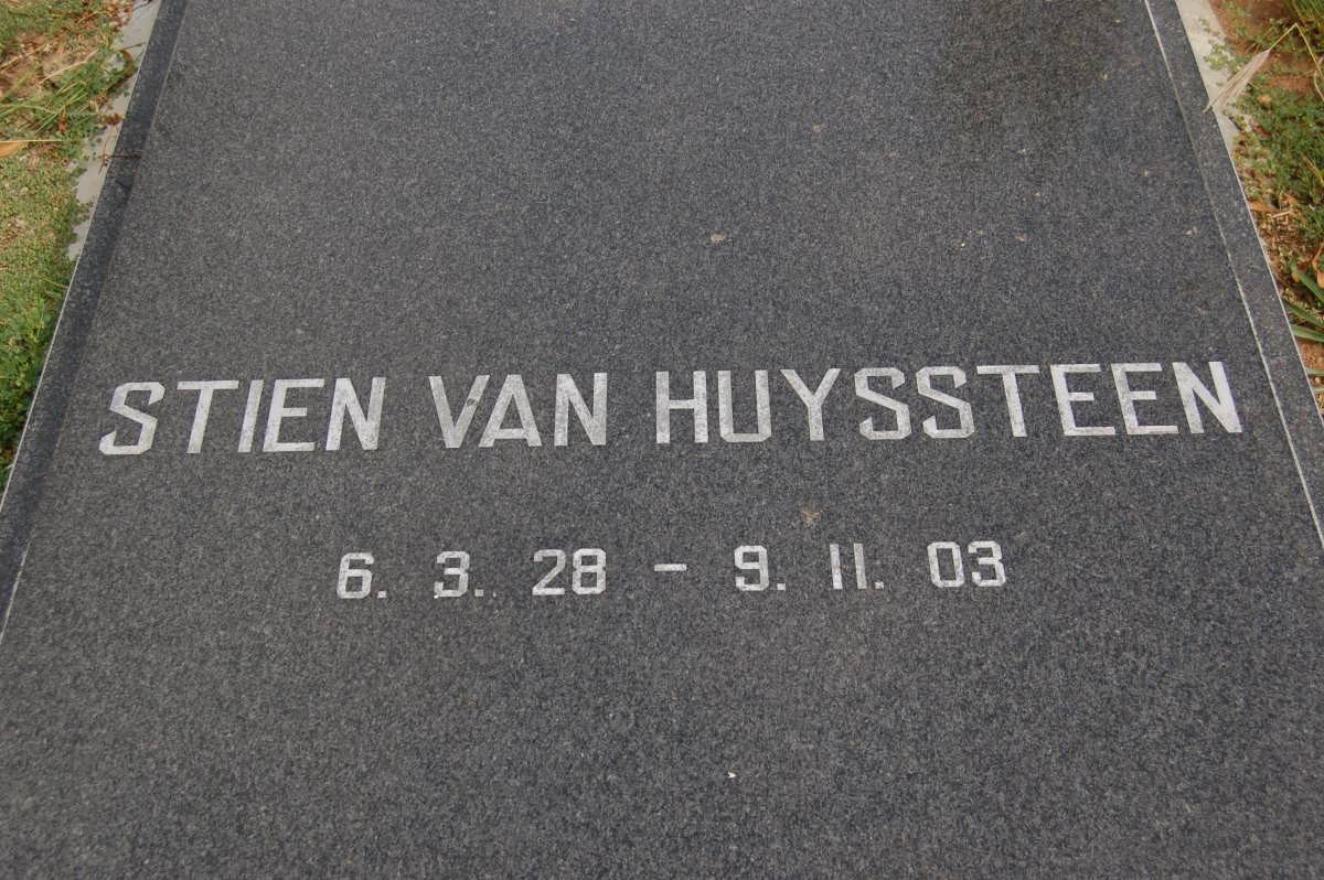HUYSSTEEN Stien, van 1928-2003