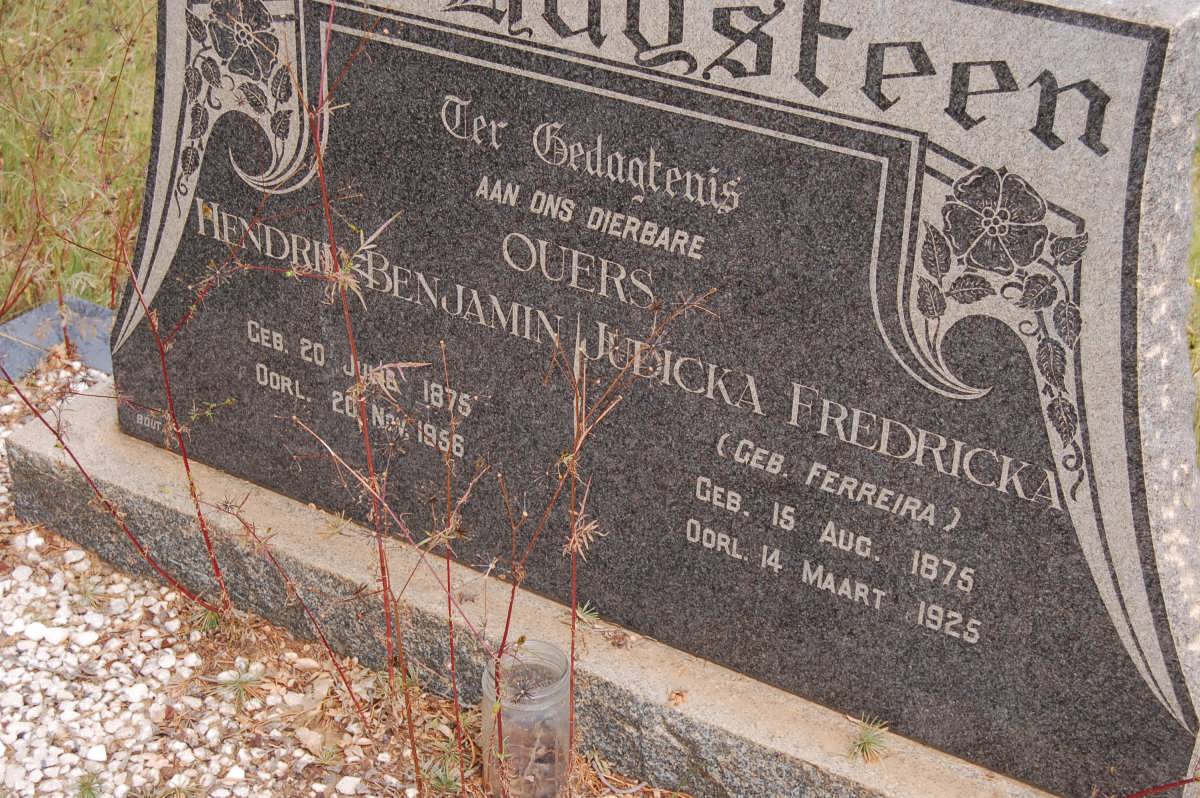 HUYSSTEEN Hendrik Benjamin, van 1875-1956 &amp; Judicka Fredricka FERREIRA 1875-1925