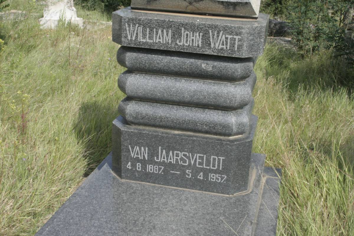 JAARSVELDT William John Watt, van 1887-1957