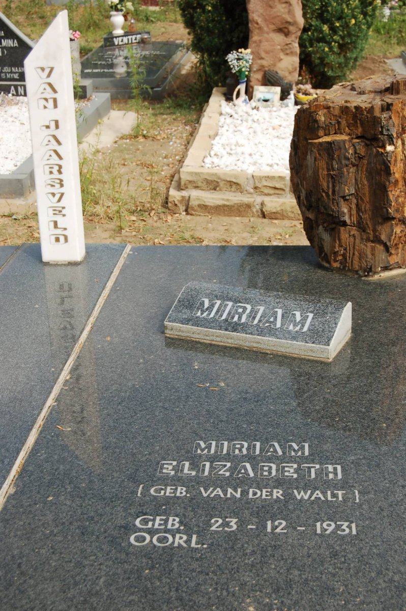 JAARSVELD Johannes Hendrik Naudé, van 1926-2000 &amp; Mirriam Elizabeth VAN DER WALT 1931-