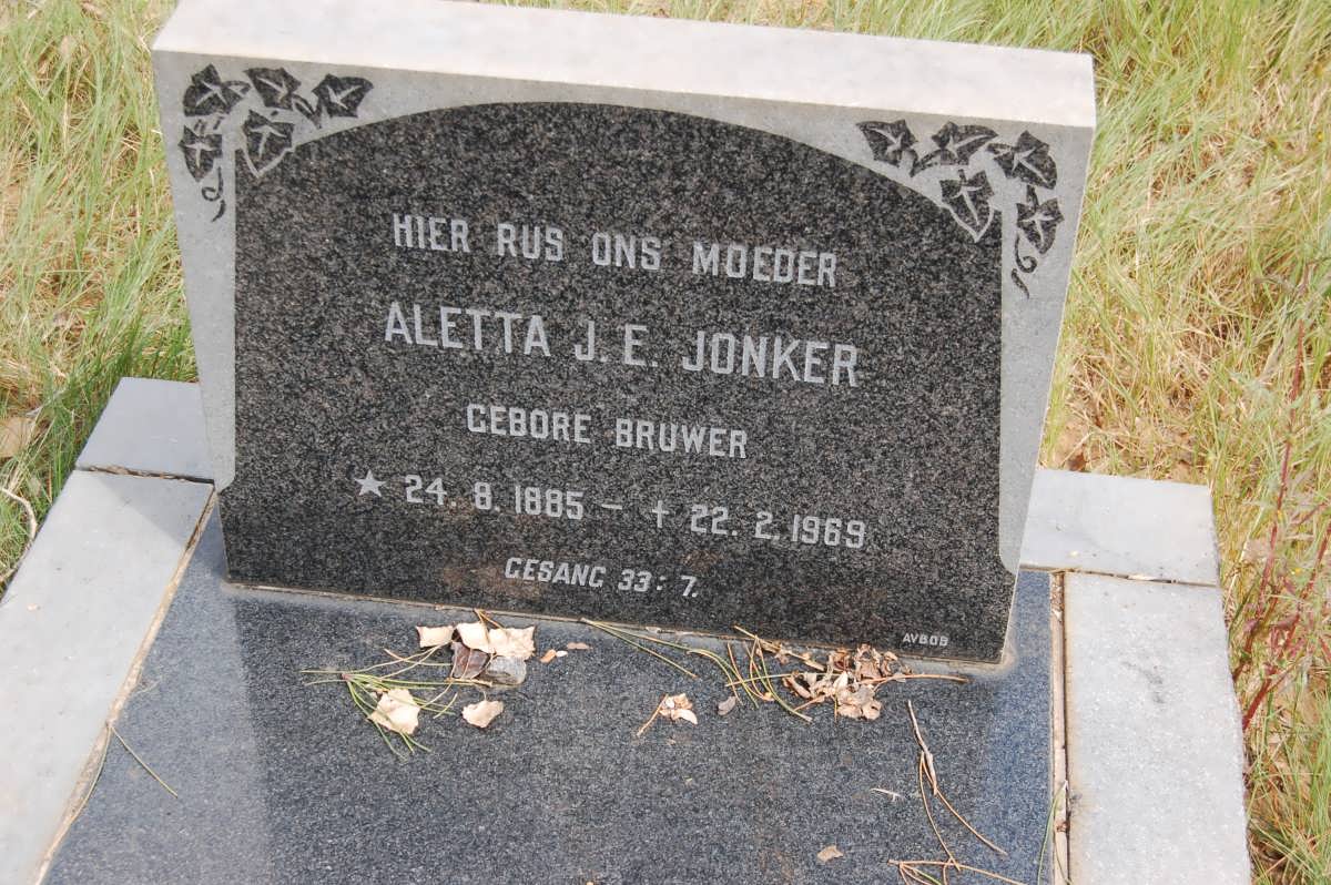 JONKER Aletta J.E. nee BRUWER 1885-1969