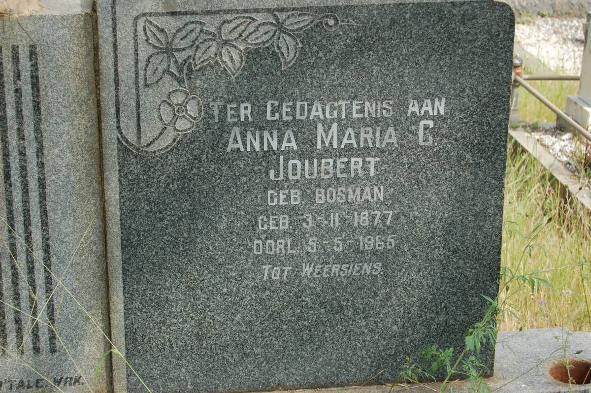 JOUBERT Anna Maria C. nee BOSMAN 1877-1965