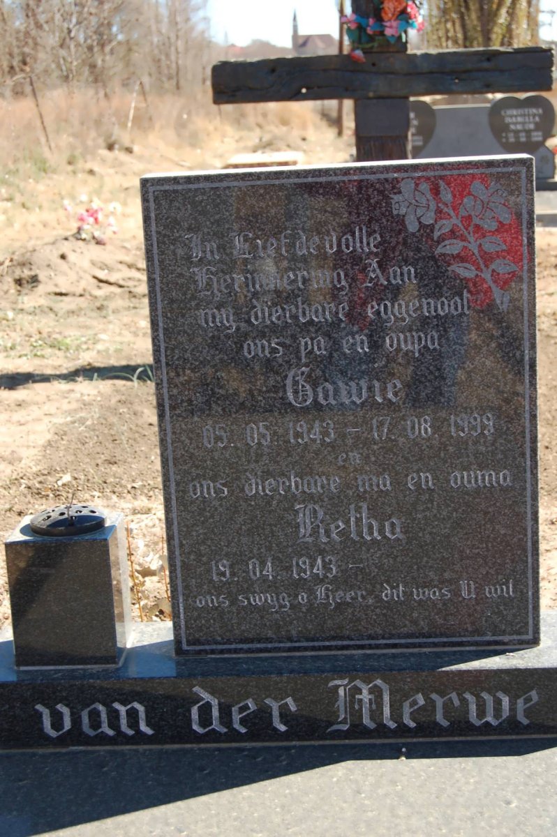 MERWE Gawie, van der 1943-1999 &amp; Retha 1943-