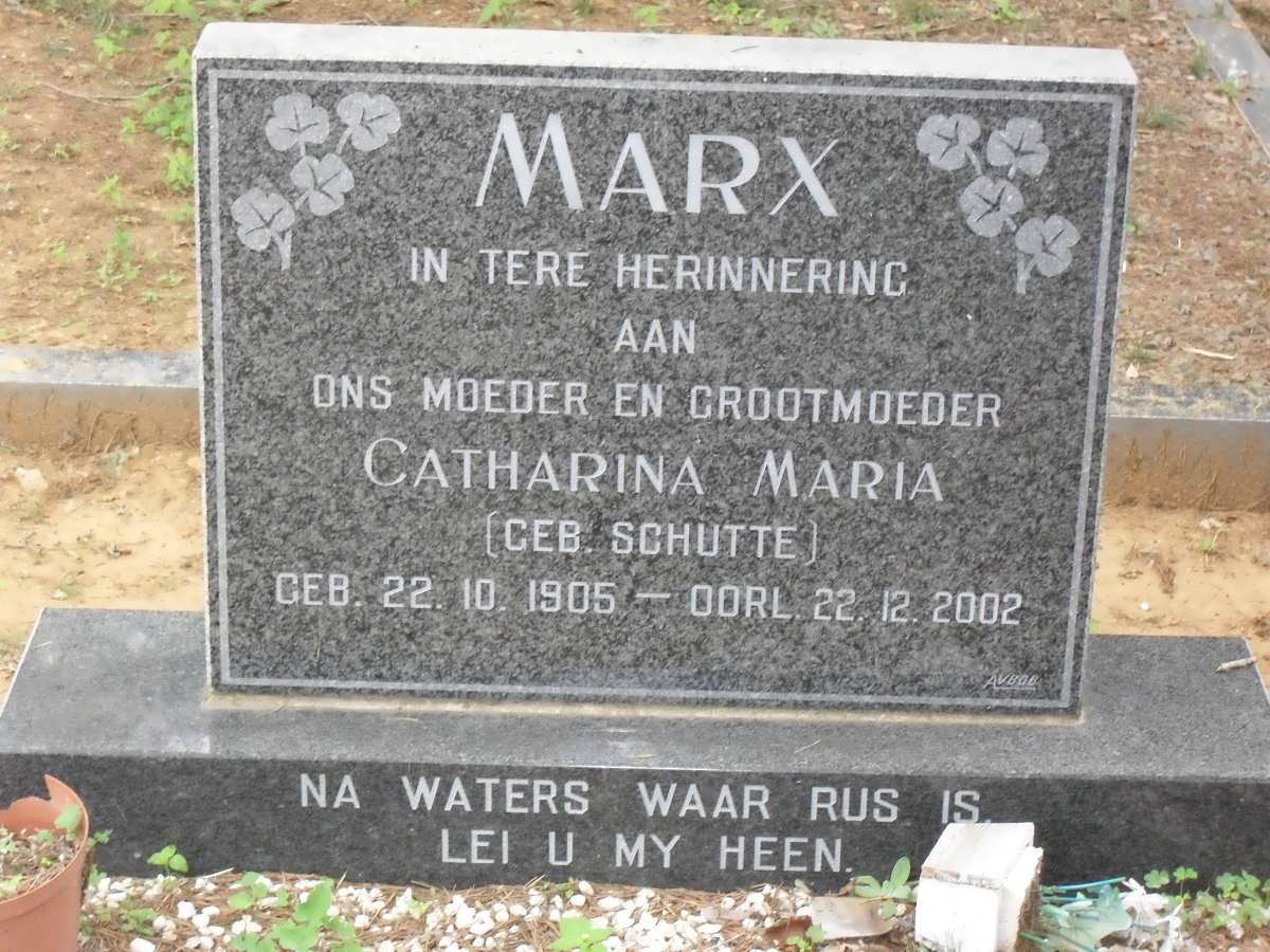 MARX Catharina Maria nee SCHUTTE 1905-2002